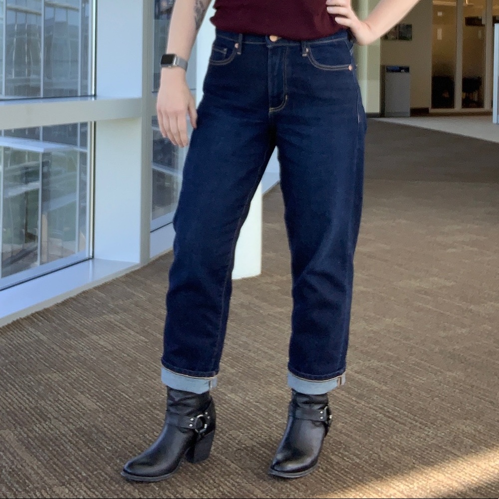 Banana republic mid rise straight dark denim